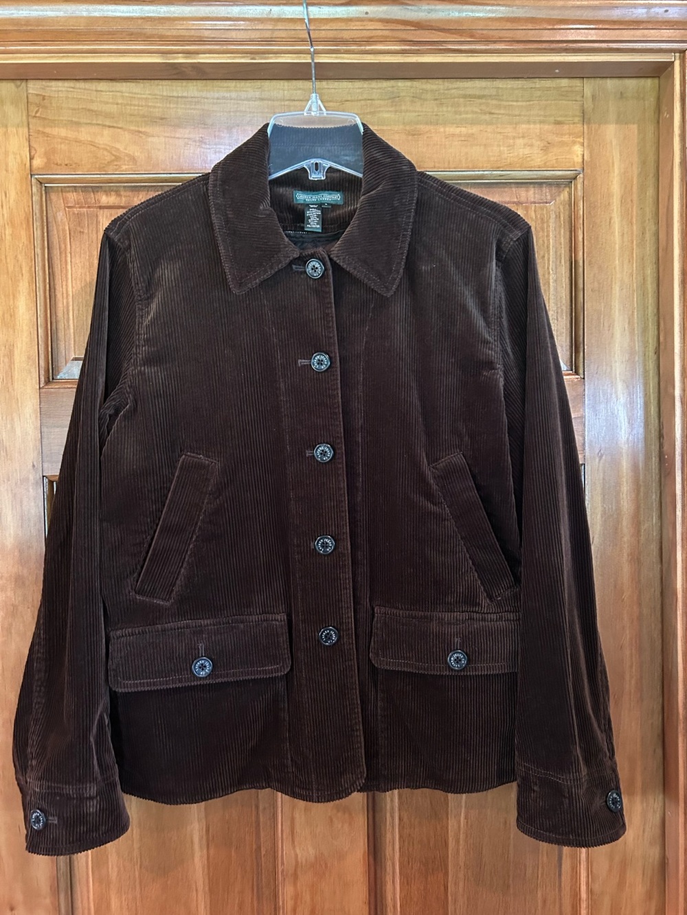NWOT Lauren Jeans Company Chocolate Brown Corduroy Button-Front Jacket